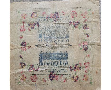 1907 FA CUP FINAL EVERTON V SHEFFIELD WEDNESDAY PAPER NAPKIN
Fantastic item celebrating the 1907 FA Cup Final, some folds but