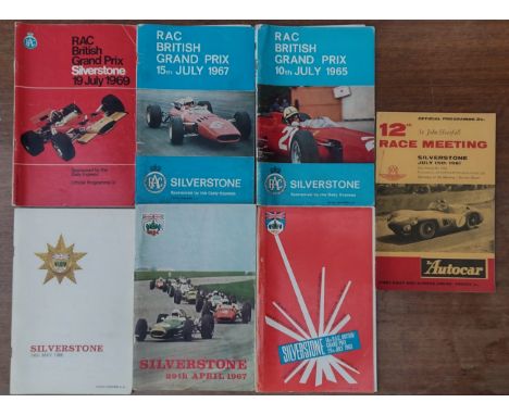 MOTOR RACING - VINTAGE SILVERSTONE PROGRAMMES X 7
&nbsp;
