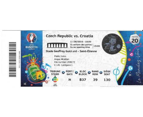 2016 EUROPEAN CHAMPIONSHIPS CZECH REPUBLIC V CROATIA TICKET
Fold