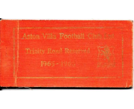 ASTON VILLA SEASON TICKET 1965-66
Contains several unused tickets
Slight age related wear to covers
&nbsp;