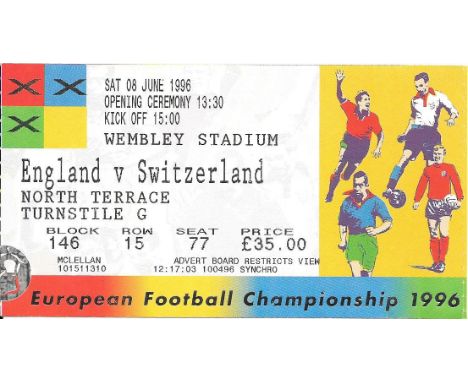1996 EUROPEAN CHAMPIONSHIPS ENGLAND V SWITZERLAND TICKET