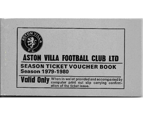 ASTON VILLA SEASON TICKET 1979-80
Still contains a few tickets
&nbsp;