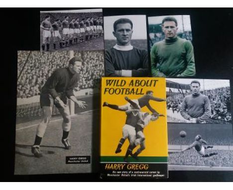 MANCHESTER UNITED HARRY GREGG RARE BOOK &amp; 6 QUALITY REPRINTED PHOTO'S
&nbsp;