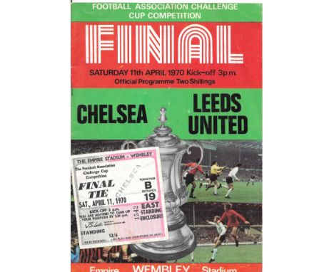 1970 FA CUP FINAL CHELSEA V LEEDS UNITED PROGRAMME &amp; TICKET
Programme - very slight fold &amp; slight handling marks
Tick