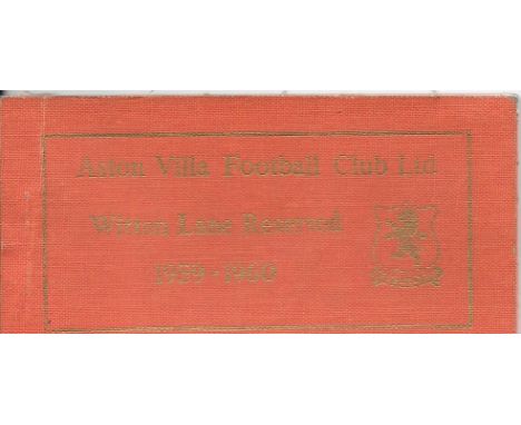 ASTON VILLA SEASON TICKET 1959-60
Contains a few unused tickets
&nbsp;
