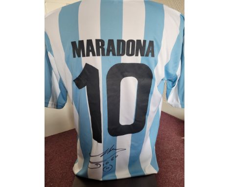 Diego Maradona Signed Argentina football shirt #10