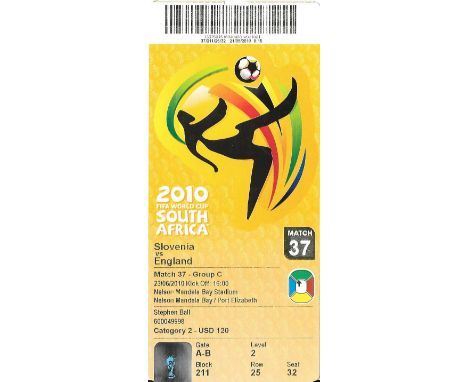 2010 WORLD CUP SLOVENIA V ENGLAND TICKET