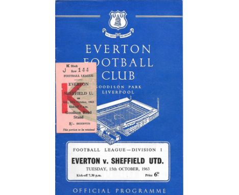 1963-64 EVERTON V SHEFFIELD UNITED PROGRAMME &amp; TICKET
Programme - Slight fold, Ticket good