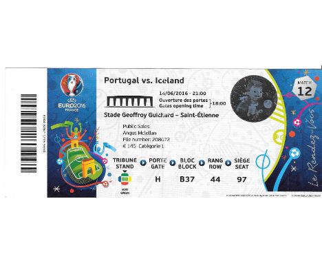 2016 EUROPEAN CHAMPIONSHIPS PORTUGAL V ICELAND TICKET
Fold