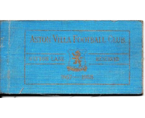 ASTON VILLA SEASON TICKET 1957-58
Contains some unused tickets
&nbsp;