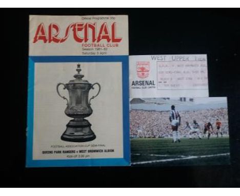 WEST BROMWICH ALBION V QPR FA CUP SEMI FINAL 1982 PROGRAMME &amp; TICKET