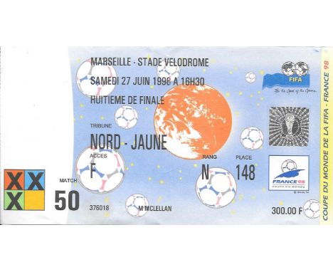 1998 WORLD CUP ITALY V NORWAY TICKET
Slight fold