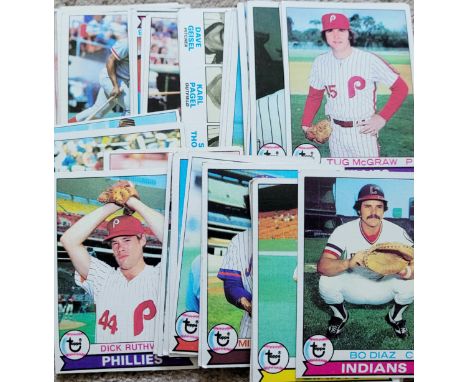 VINTAGE AMERICAN BASEBALL TRADE CARDS X 58
Issued by Topps in 1979Vast majority in good condition