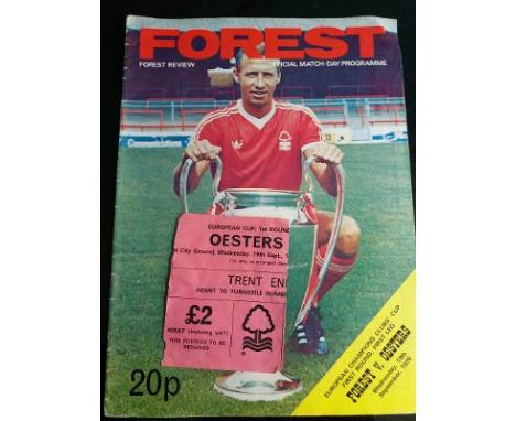 1979-80 NOTTINGHAM FOREST V OESTERS EUROPEAN CUP WINNING SEASON PROGRAMME &amp; TICKET