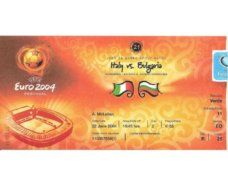 2004 EUROPEAN CHAMPIONSHIPS ITALY V BULGARIA TICKET