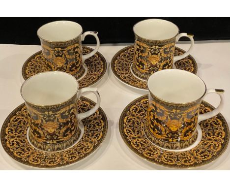 A Versace “Medusa” tea service for four comprising four mugs and four saucers 