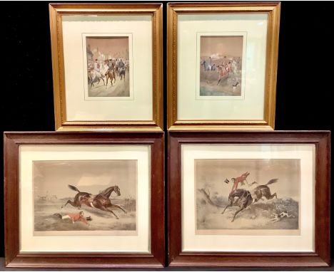Sturgess, A Pair, The Hunt, 20cm x 14.5cm; Comical Hunting Prints, Dispatched To Head Quarters and A Rare Sort For The Downs,