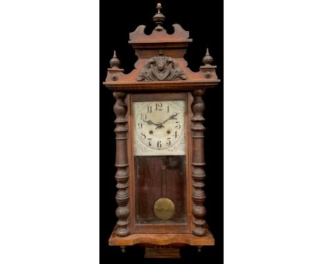 A Vienna wall clock, 97cm high, late 19th/early 20th century (a/f) 