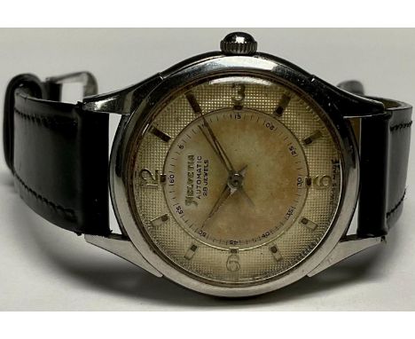 A vintage Helvetia automatic 28 jewel wristwatch 