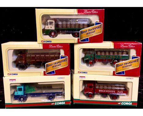 Toys - Corgi 1:50 scale Road Transport Heritage The Golden Years models, including CC13304 Morris Dropside lorry and barrels 