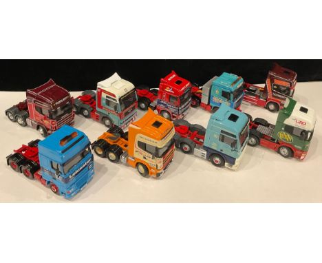 Toys - a collection of unboxed Corgi lorry tractor units, including a Scania Class L Penton Bros etc (9) 