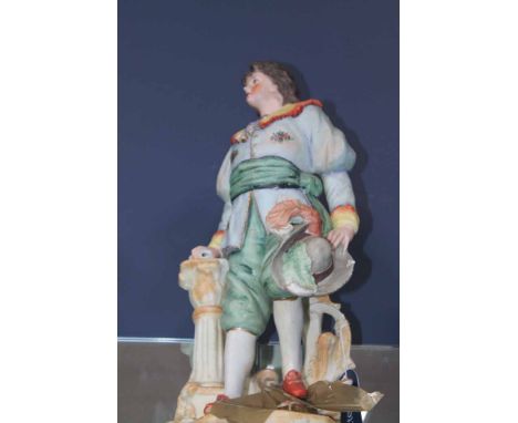 PAIR OF BISQUE PORCELAIN FIGURES 