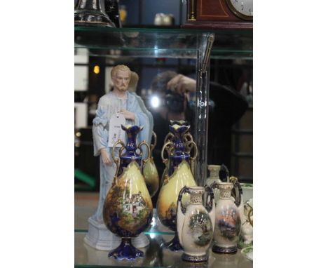 LOT OF CONTINENTAL CERAMICS
including two bisque porcelian figures, one of Jesus and two children and the other of a saint, t