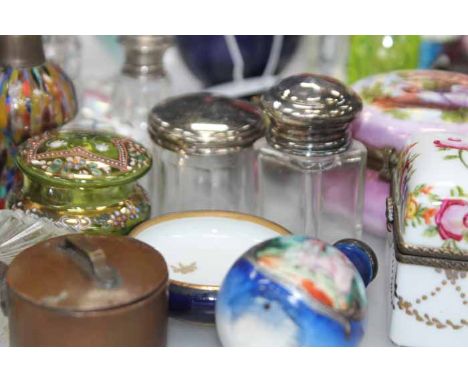 LOT OF PERFUME BOTTLES AND MINIATURE FIGURES
including two Pendelphin figures, a group of Capademonte miniature figures, a gr