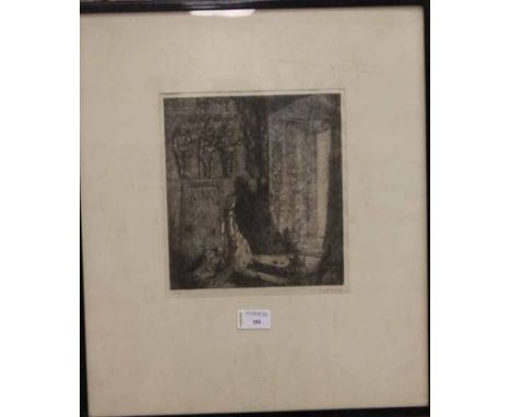 MAJ BAUER,
THE VISION 
etching, signed in pencil 
23cm x 20cm 
Mounted, framed and under glass
