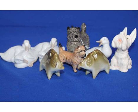 LOT OF CERAMIC ANIMAL FIGURES
including two Beswick dogs, a West German Pottery dog, Nao duck figures and a pair of Hungarian