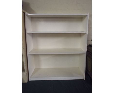 A White Painted Two Shelf Open Bookcase.