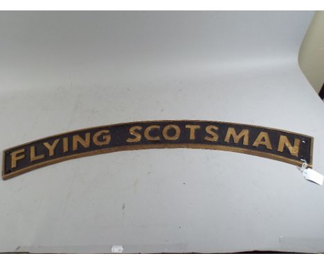 A Reproduction Cast Metal Engine Plate, Flying Scotsman (Plus VAT). 