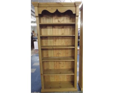 A Pine Five Shelf Open Bookcase.