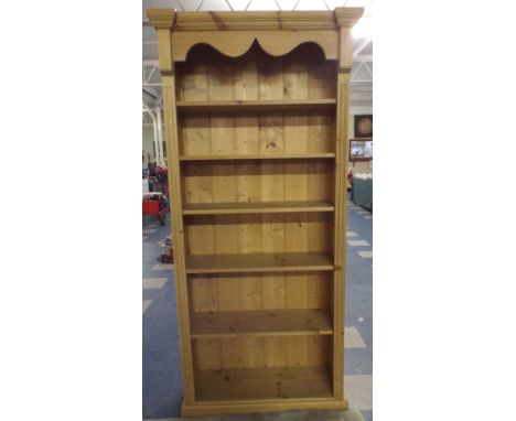 A Pine Five Shelf Open Bookcase.