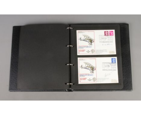 A limited edition album of 43 signed first flown covers commemorating the 50th Anniversary of the King's Cup Race, dated 17 J