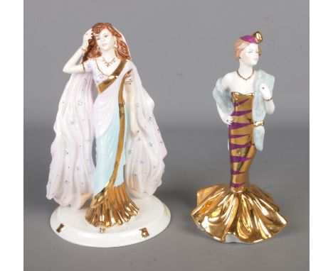 Two Coalport limited edition ceramic figures from the David Shilling Collections, Sari Sensation (55/1000) and Foxy Lady (9/1