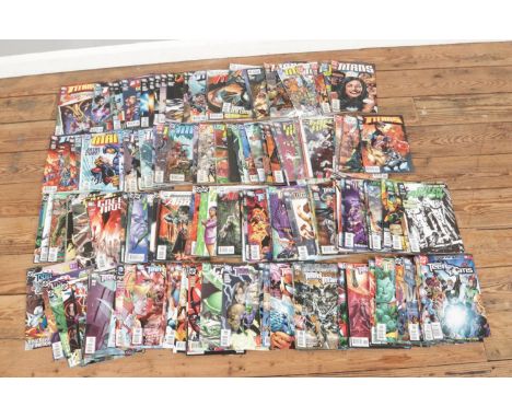 Two boxes containing a large collection of assorted Marvel and DC comics dating from the 1990's onward to include Spiderman A