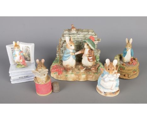 A collection of Border Fine Arts Beatrix potter figures to include Limited Edition Tale of Benjamin Bunny (423/1250), In The 
