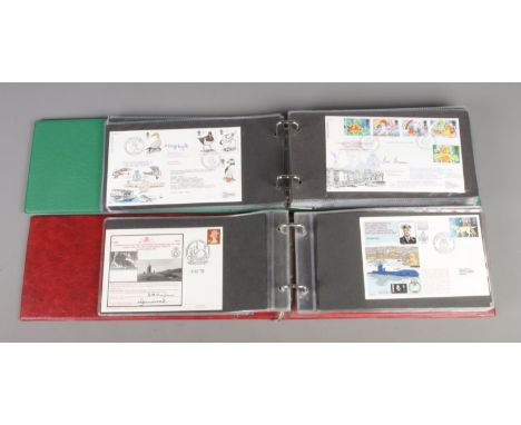 Two albums of RAF and Royal Navy first day covers, including limited edition examples. Many signed, with some multi-signed. 7
