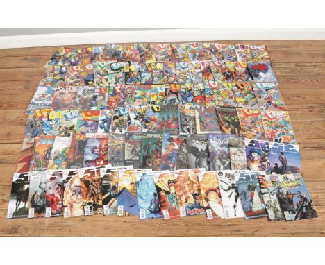 A box of assorted Marvel and DC comics and books dated from the 1990's onwards to include Batman, Cable, X-Men, Green Lantern