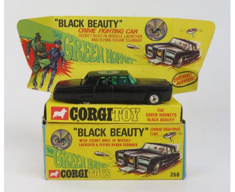Corgi 268 The Green Hornet "Black Beauty" - near mint with flying radar scanner on excellent+ display stand in excellent BUT 