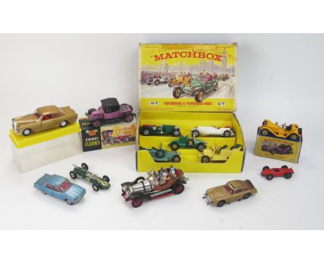 Matchbox, Corgi and Dinky Collection including G-7 Veteran And Vintage Yesteryear set, Dinky Rolls Royce, James Bond Aston Ma