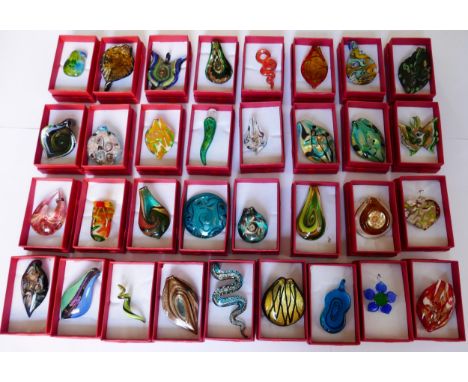 A Collection of Murano Glass Pendants 
