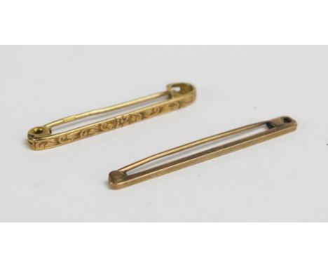 Two 9ct Gold Tie Pins, both marked, 2.93g