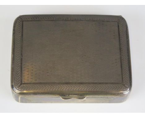 A George V silver snuff box, maker Cornelius Desormeaux Saunders &amp; James Francis Hollings , Birmingham, 1917, initialled 