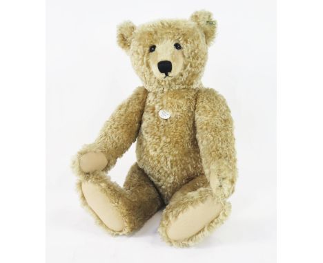 Steiff 1909 Teddy Bear Replica, blond mohair, limited edition white tag (5000 pieces), 65cm, EAN 406058 - comes with certific