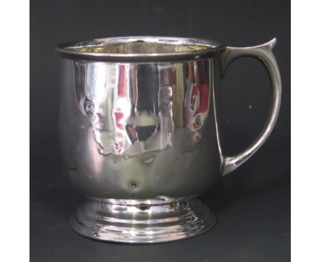 A George VI silver christening mug, maker James Dixon &amp; Sons, Sheffield, 1943, initialled, 143gms, 4.61ozsof plain cylind