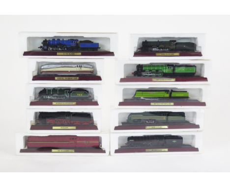Atlas Editions OO Scale Locomotive Model Group on wooden plinths - mint or very near to in boxes 