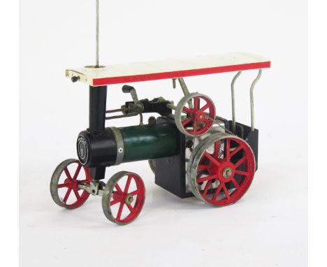 Mamod Steam Tractor in green with red wheels and white roof 