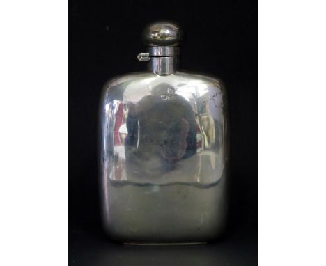 A George V silver hip flask, maker James Deakin &amp; Sons, Chester, 1917, of plain rectangular form, with hinged turn-off st